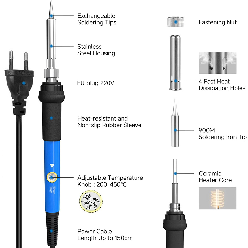 Adjustable Temp 220V 60W Elect - Diy Electronics Repair Kit 评论和价格