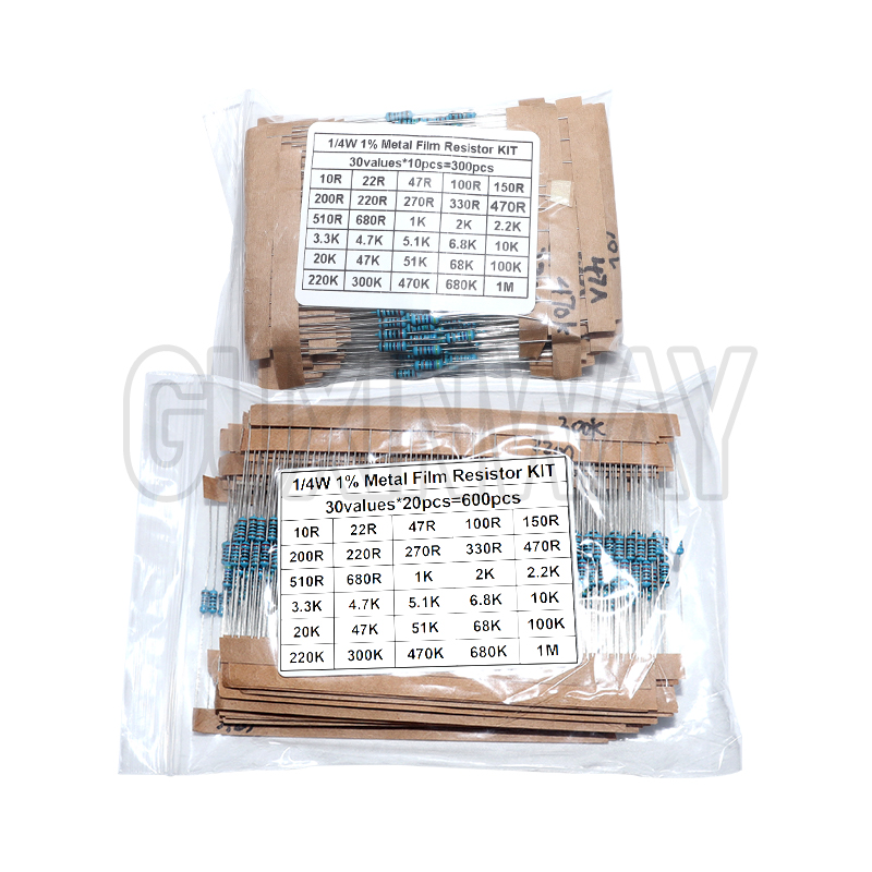 30values Pack Assorted Kit 1/4 - Resistor Kit 1 4W 评论和价格