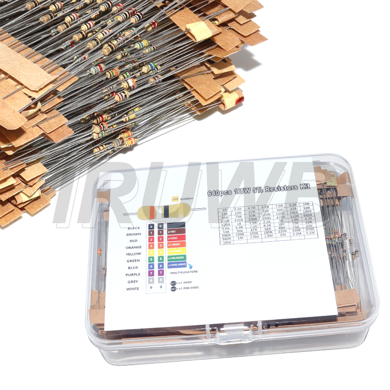 640pcs 64 Values 1R - 10MR 0.1 - Resistor Kit 1 4W 评论和价格