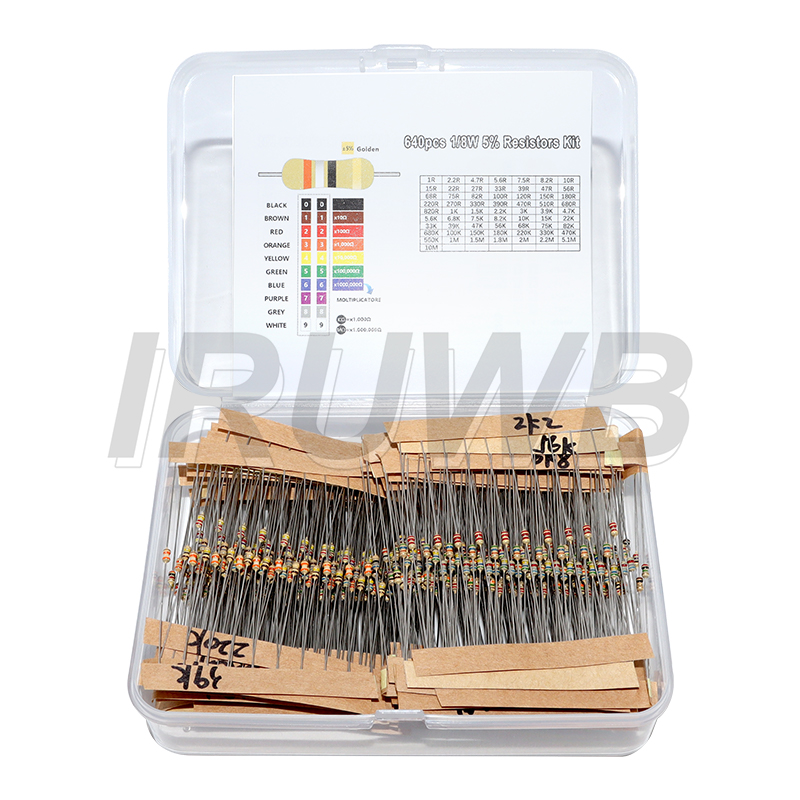 640pcs 64 Values 1R - 10MR 0.1 - Resistor Kit 1 4W 评论和价格