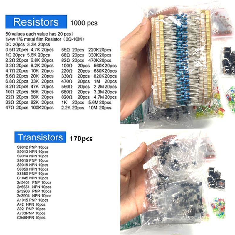 1900pcs Component Box Kit with - Resistor Kit 1 4W 评论和价格