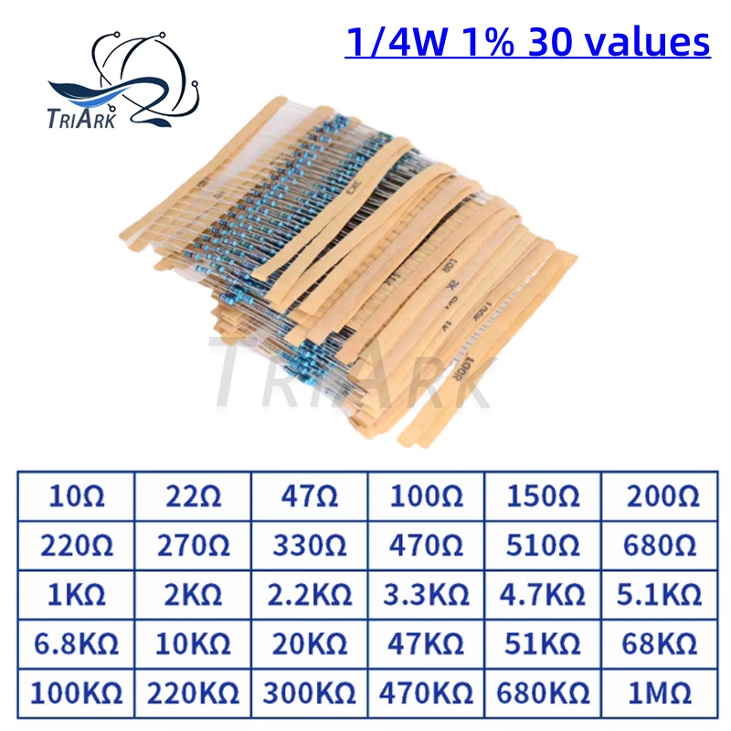 300/600/set 30 Kinds 1/4W 1% R - Resistor Kit 1 4W 评论和价格