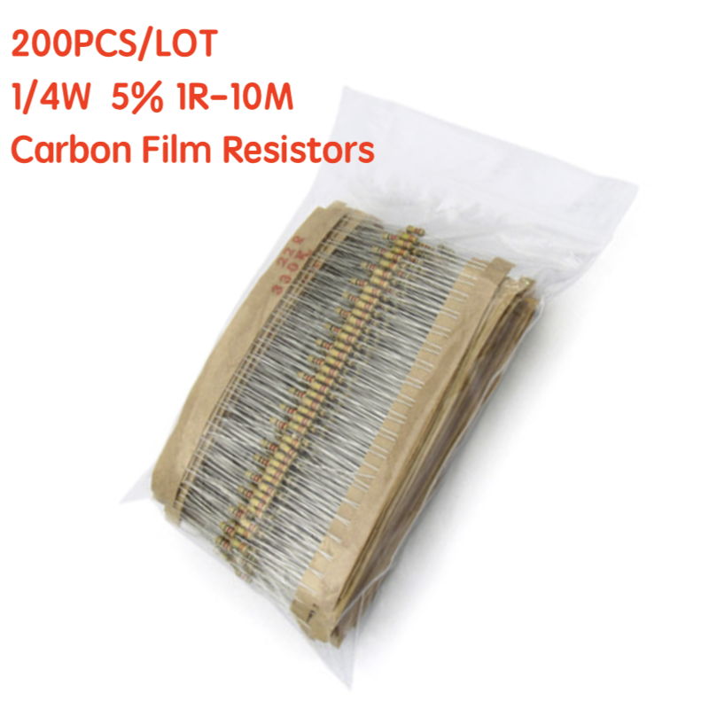 200PCS 1/4W Carbon Film Resist - Resistor Kit 1 4W 评论和价格