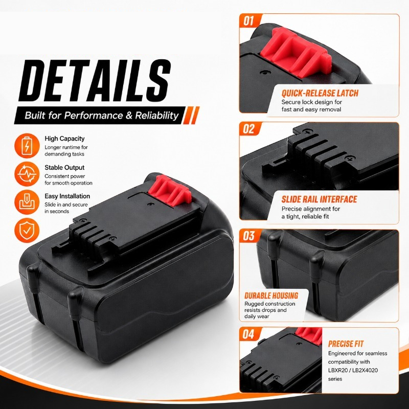 20V Max 6.0Ah Lithium-Ion Repl - Black+Decker Tool 20V Max 评论和价格
