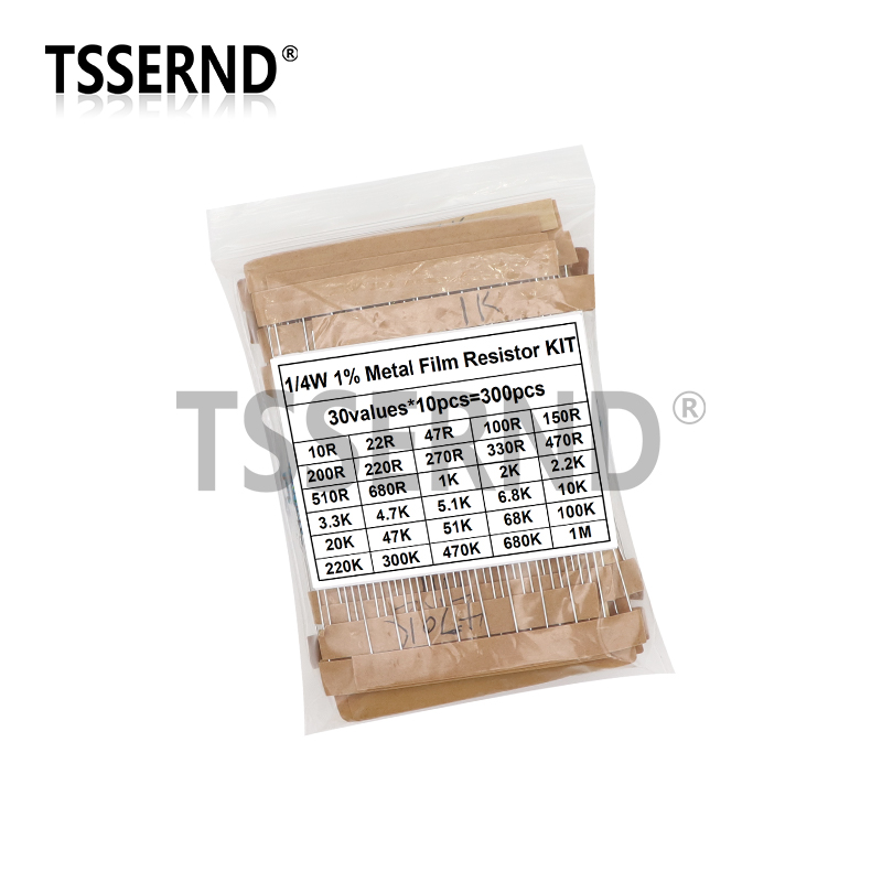 300PCS 1/4W 1/2W 1W 1% Metal F - Resistor Kit 1 4W 评论和价格