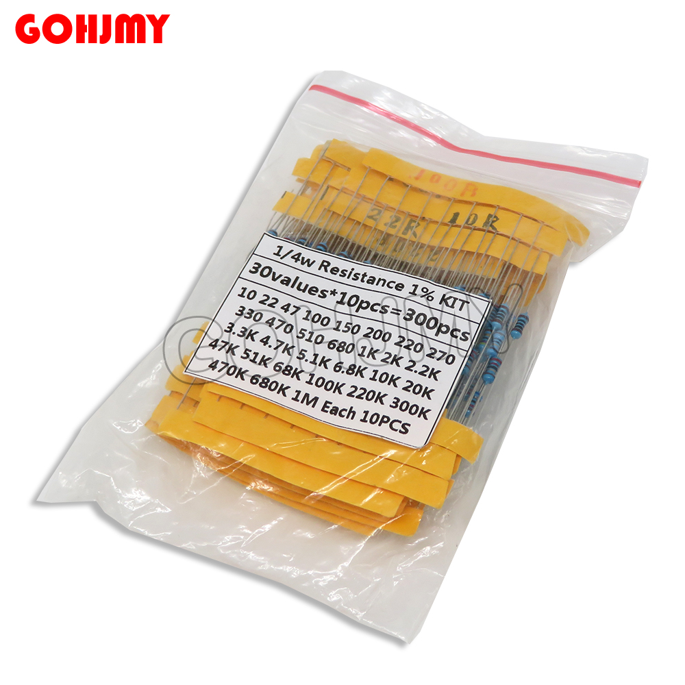 30 Kinds 1/4W Resistance 1% Me - Resistor Kit 1 4W 评论和价格