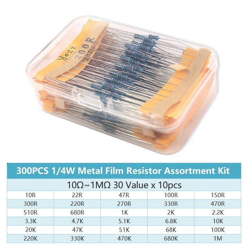 300/600PCS 1/4W Kit de resiste - Resistor Kit 1 4W 评论和价格