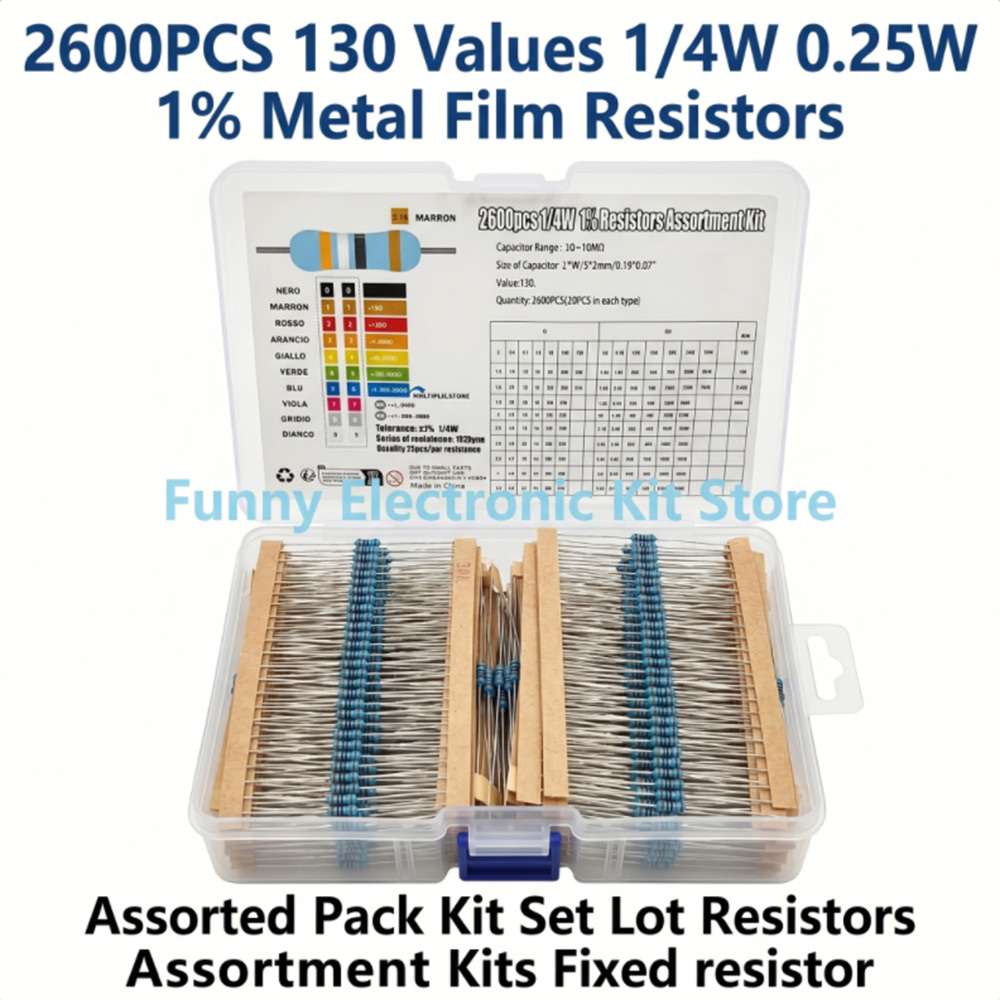 2600pcs Metal Film Resistors A - Diy Electronics Components Kit 评论和价格