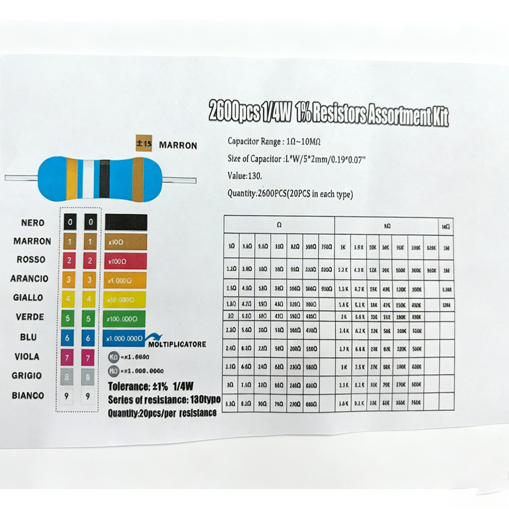 2600pcs Metal Film Resistors A - Diy Electronics Components Kit 评论和价格