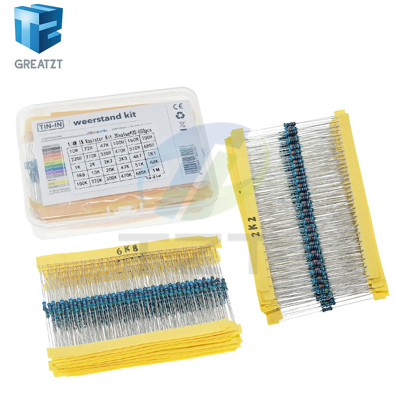 GREATZT 600pcs/set 30 Kinds 1/ - Resistor Kit 1 4W 评论和价格