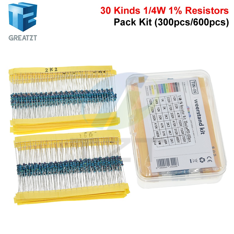 GREATZT 600pcs/set 30 Kinds 1/ - Resistor Kit 1 4W 评论和价格