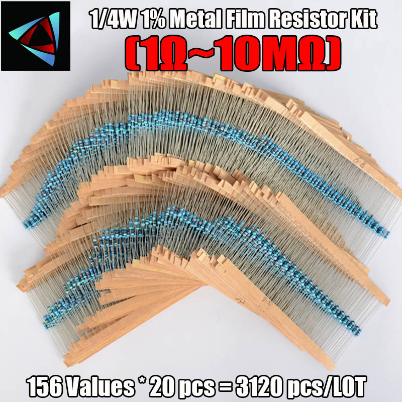 3120pcs 156Values Electric Uni - Resistor Kit 1 4W 评论和价格